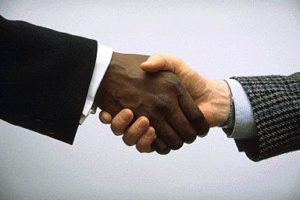 Shaking hands with each other 