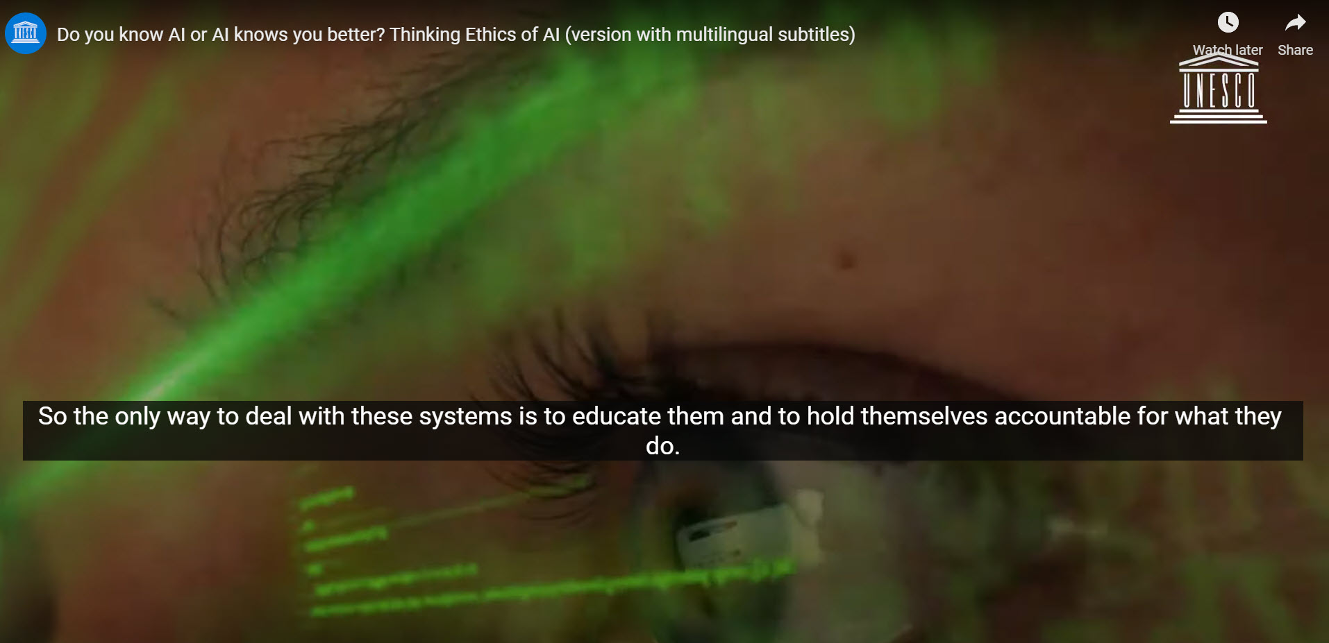 Educate people about AI and make AI developers, sponsors and owners responsible and accountable 