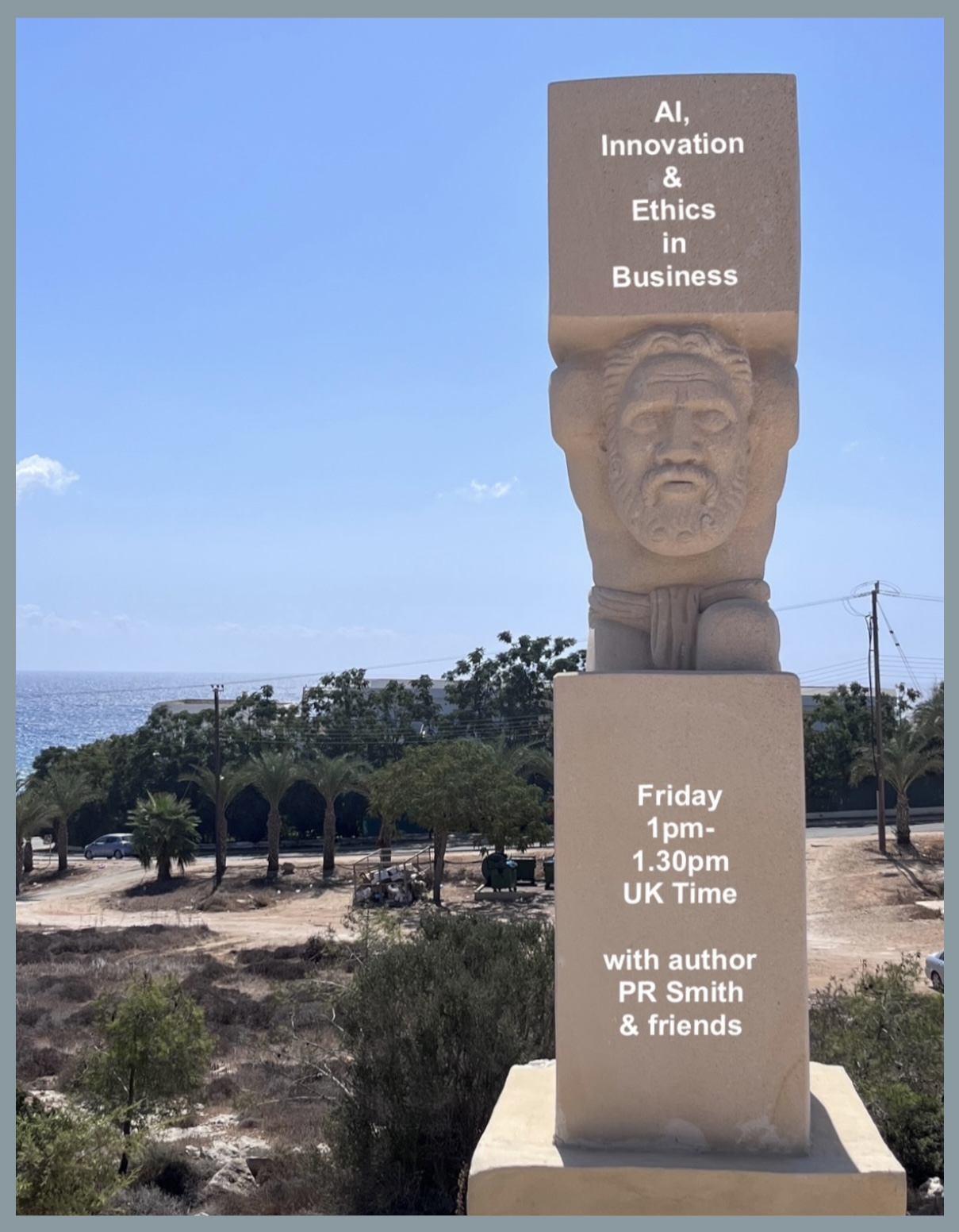 Sculpture with invite to chat