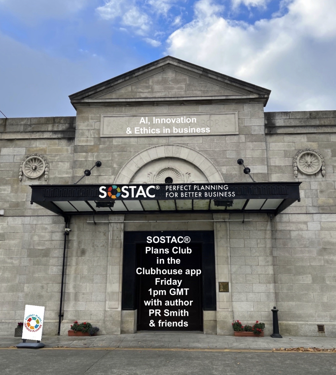 RDS Building, Dublin, announcing clubhouse chat