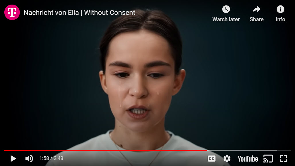 A girl crying (her identity has been stolen)