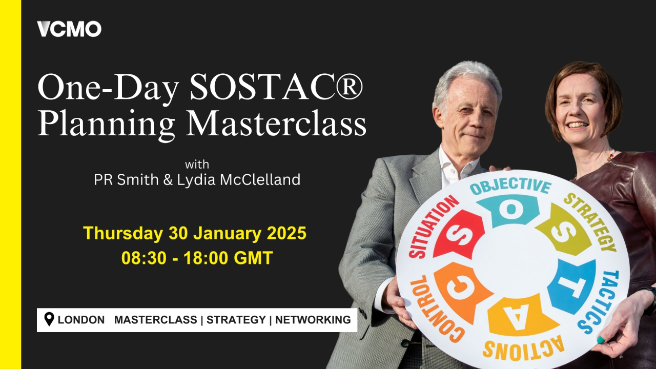 PR Smith and Lydia McClelland holding SOSTAC Planning cycle 