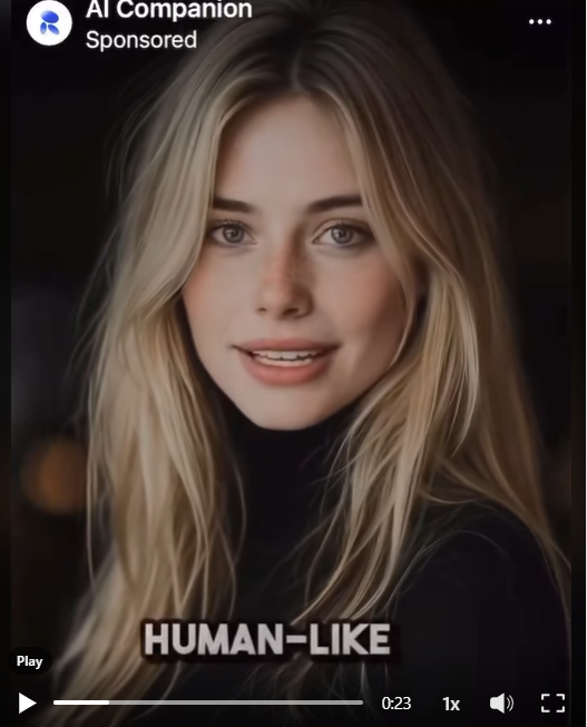 A beautiful chatbot making eye contact