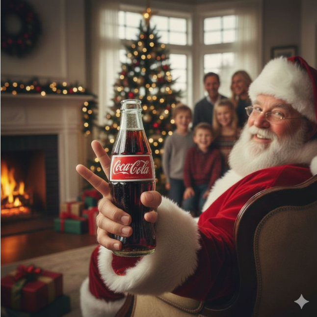 Santa with 7 fingers Coke Ad